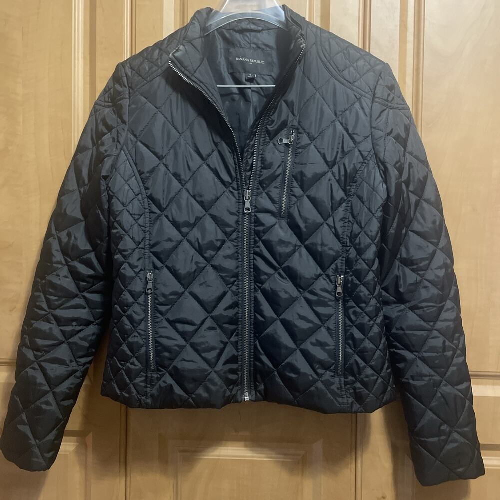 BANANA REPUBLIC Quilted Puffer Jacket Size S Black